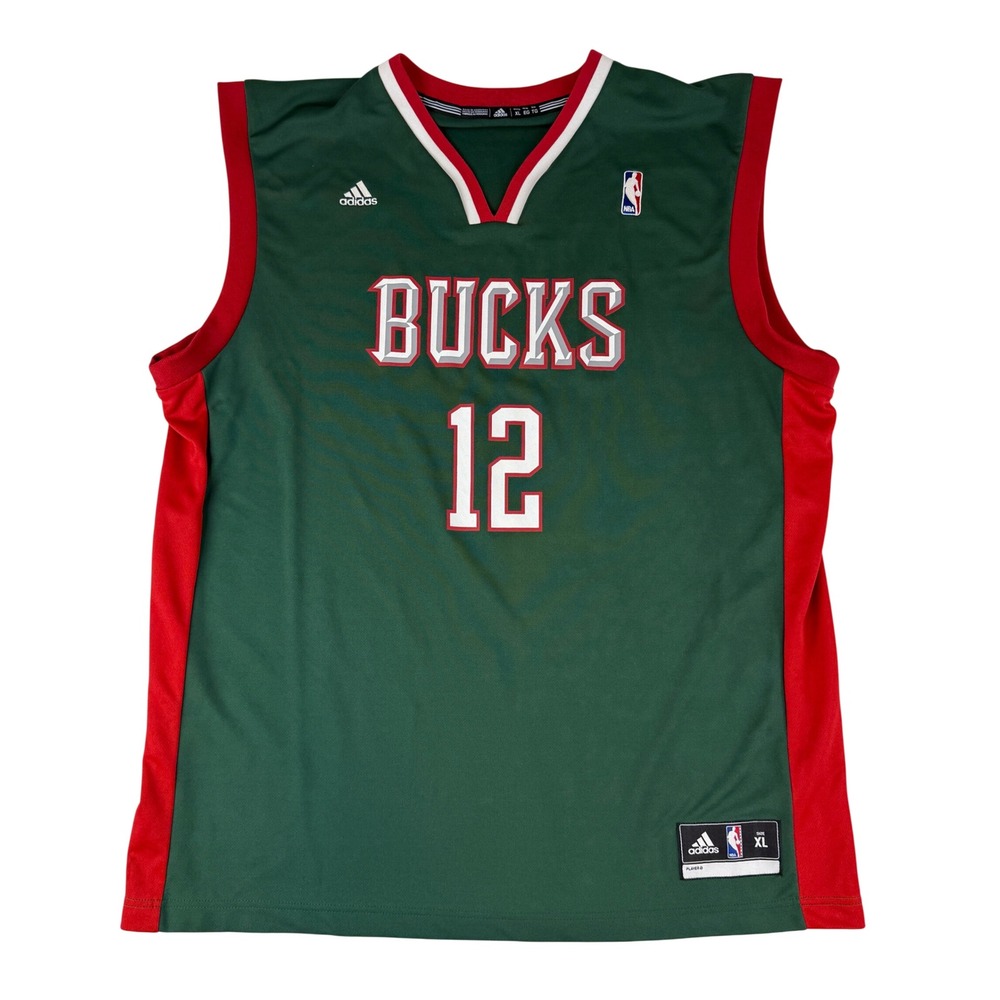 Adidas Milwaukee Bucks Jersey Mens XL Green Red NBA Basketball #12 Parker